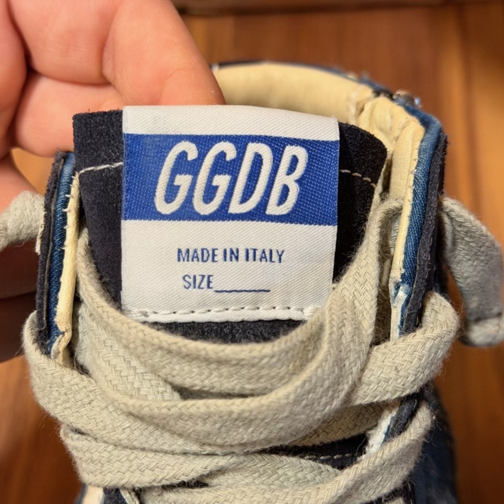 Golden Goose Navy Blue High-Top Women's Sneakers - Picture 4 of 10